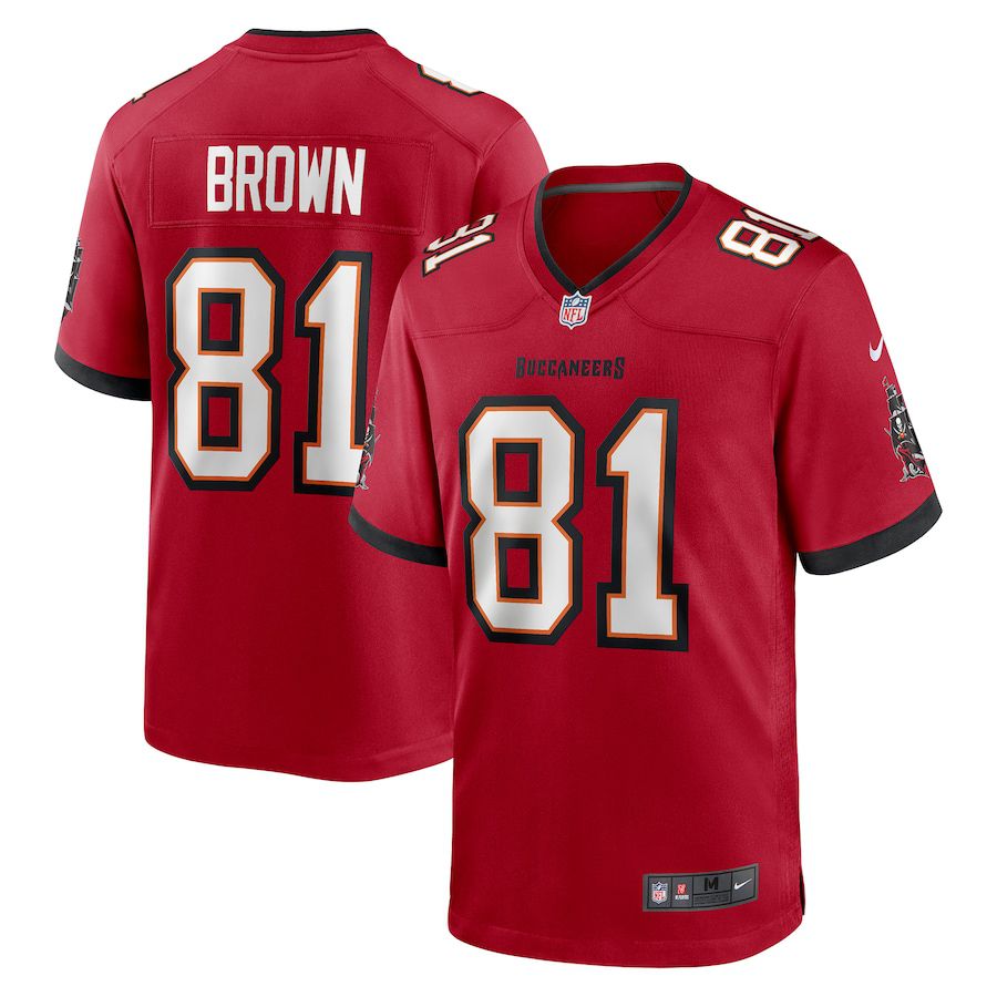 Men Tampa Bay Buccaneers 81 Antonio Brown Nike Red Game NFL Jersey